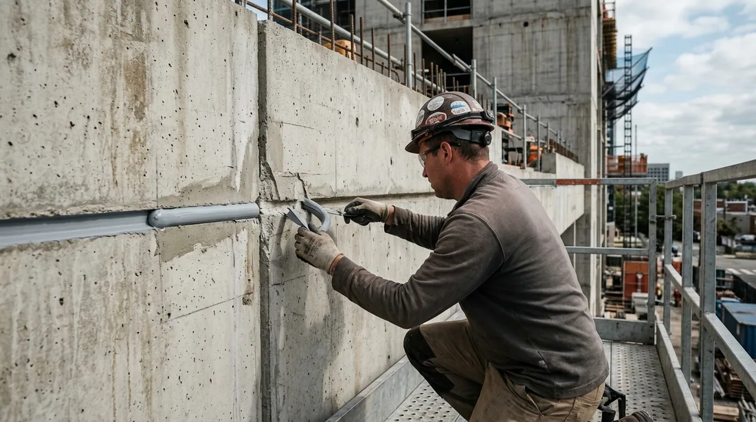 A test section installed and pull-tested before the full run, then spot tests during the work — Davenport, IA