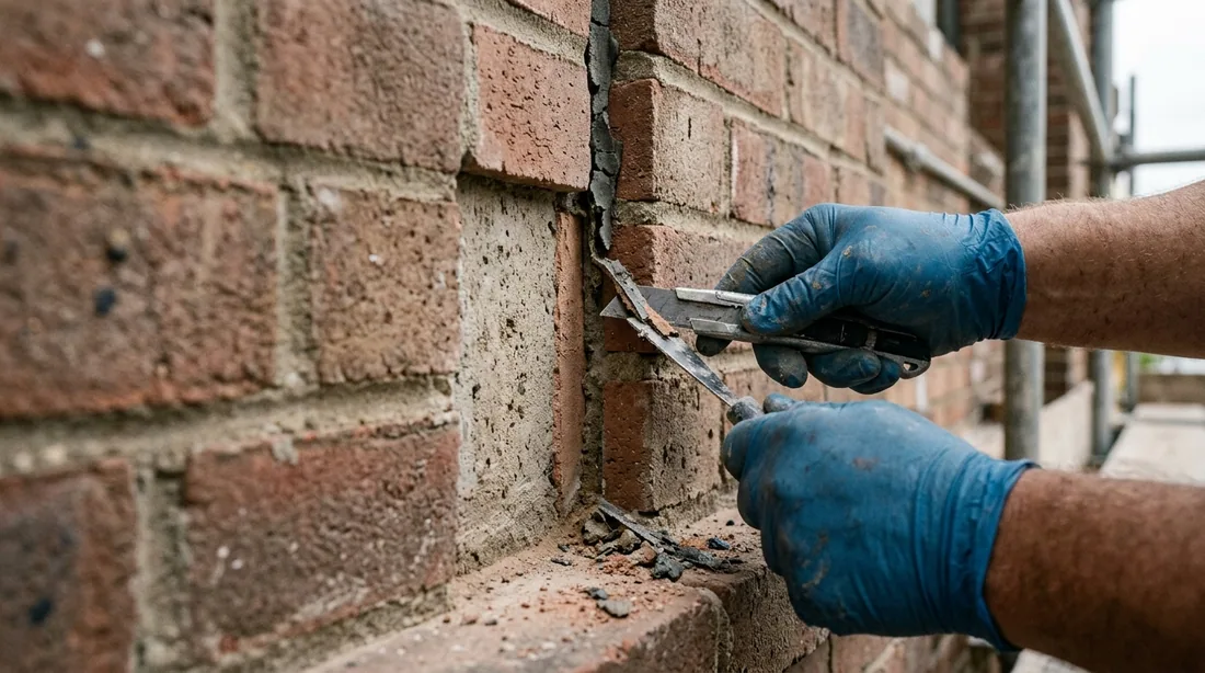 Existing sealant cut out to the substrate on both faces and the joint cleaned — Davenport, IA
